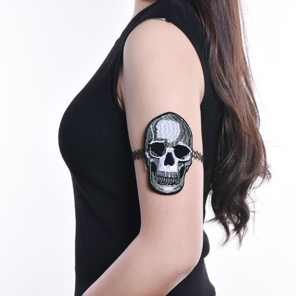 💀 Awesome skeleton Skull patch 90s style tattoo armband